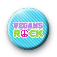 Vegans Rock Blue Button Badges thumbnail