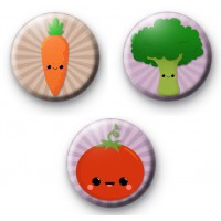 Set of 3 Vegetable Badges