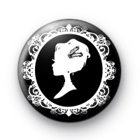 Victorian Cameo Lady All in Black badge