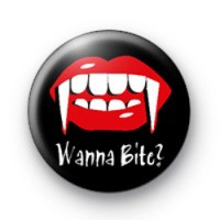 Wanna Bite Vampire Badge