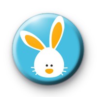 White Fluffy Easter Bunny Badge