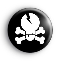 Block White Skull and Crossbones Badge