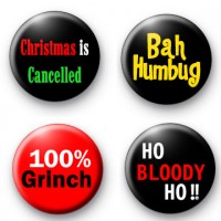 Set of 4 Christmas Grinch Badges