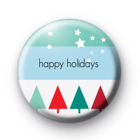 Christmas Trees Happy Holidays badges
