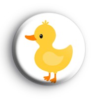 Cute Farmyard Yellow Duckling Badge thumbnail