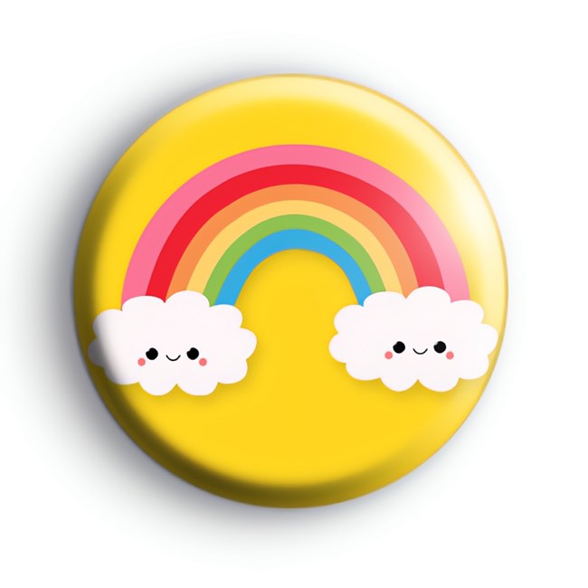 Yellow Rainbow Clouds Badge