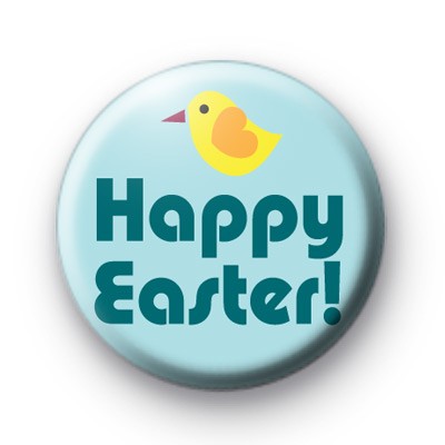 Yellow Chick Happy Easter Button Badges
