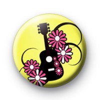 Yellow Surf Babe Guitar Badge