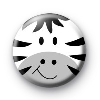 Zebra Face Button Badge