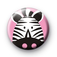 Pink Zebra Button Badge